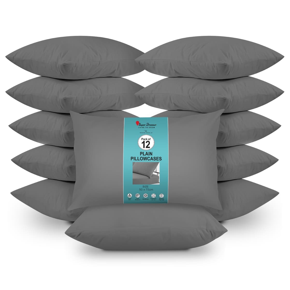 GC GAVENO CAVAILIA Fitted Sheet Single Bed (91 x 190cm) - Grey Bedding Sheets - Plain Dyed Microfiber Bed Sheets Single - (10 inch) 25cm Deep Pocket Bottom Sheet - Easycare - Wrinkle & Fade Resistant — view 64