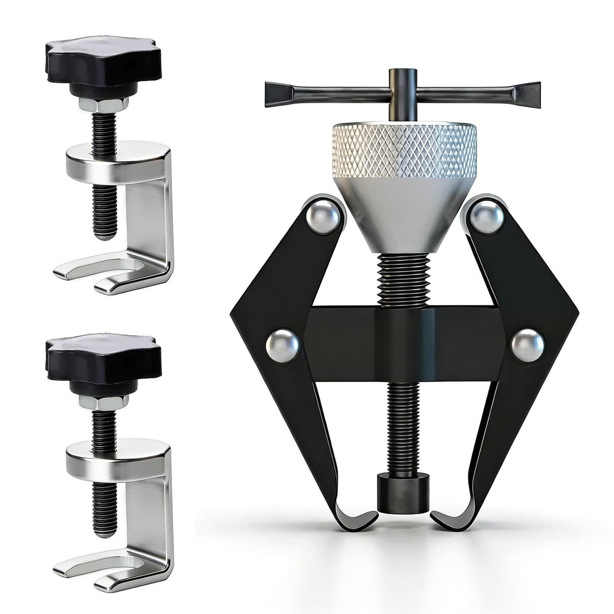 3 Piezas Extractor Profesional de Brazo Limpiaparabrisas, Herramienta de Extracción y Desmontaje, Acero al Carbono Tratado, Compatible con Coches, Furgonetas y Camiones Ligeros,Apertura Máxima 36 mm