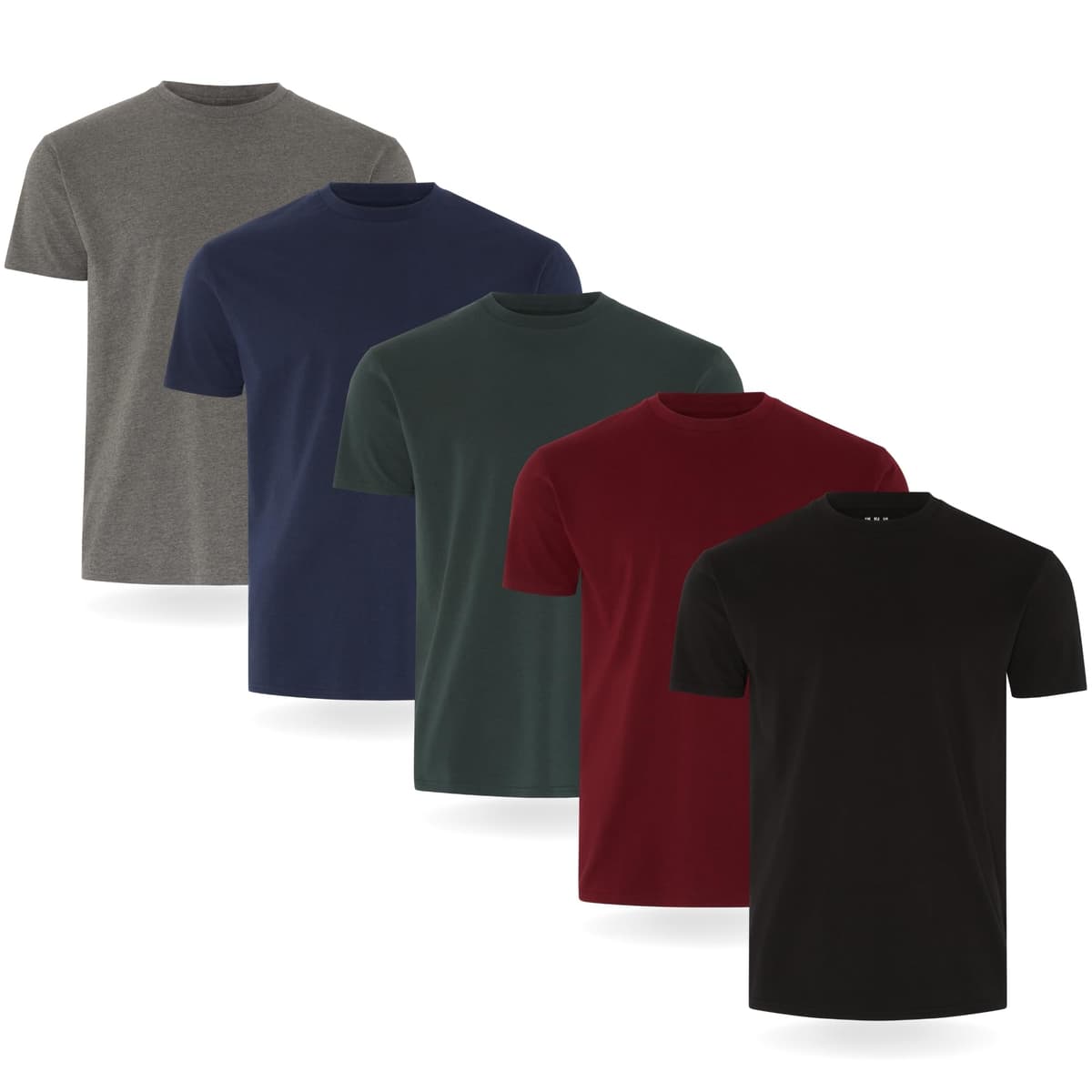 FM London 3/5-Pack Mens T Shirt - Premium Weight T-Shirts for Men with Lightly Fitted Design - Super Soft - Made with 100% Cotton - Stretch Fit for Any Occasion - Durable Comfort Fit — view 11