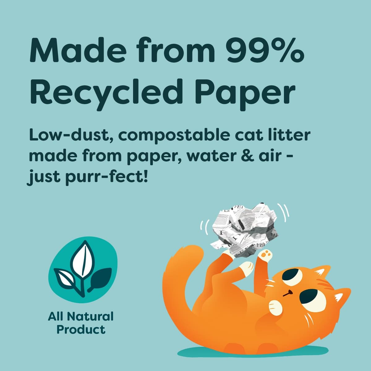 Breeder Celect All-Natural Cat Litter (30L) – 99% Recycled Paper, Highly Absorbent Kitten Cat Litter/Bedding, Excellent Odour Control, Non-Clumping, Biodegradable & Compostable — view 4