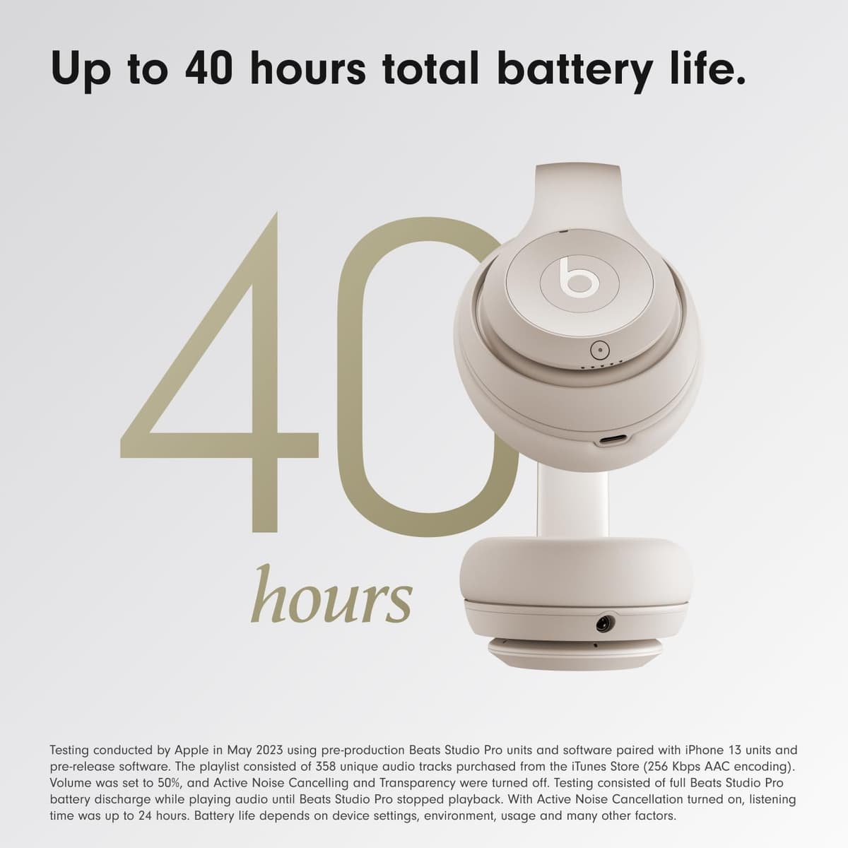 Beats Studio Pro – Wireless Bluetooth Noise Cancelling Headphones – Personalised Spatial Audio, USB-C Lossless Audio, Apple & Android Compatibility, Up to 40 Hours Battery Life – Sandstone — view 6