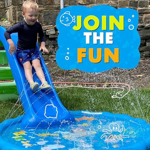 SplashEZ 3-in-1 Splash Pad, Sprinkler for Kids & Baby Pool for Learning – Toddler Sprinkler Pool, 60’’ Outside Water Toys – “from A to Z” Outdoor Play Mat for Babies & Toddlers — view 2