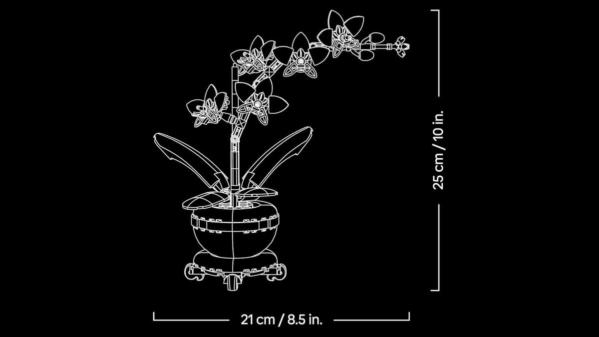 LEGO Botanicals Mini Orchid - Artificial Flowers Set for Adults - Indoor Plant with Terracotta Style Flowerpot - DIY Home Decor Gift Idea - 10343 — view 7