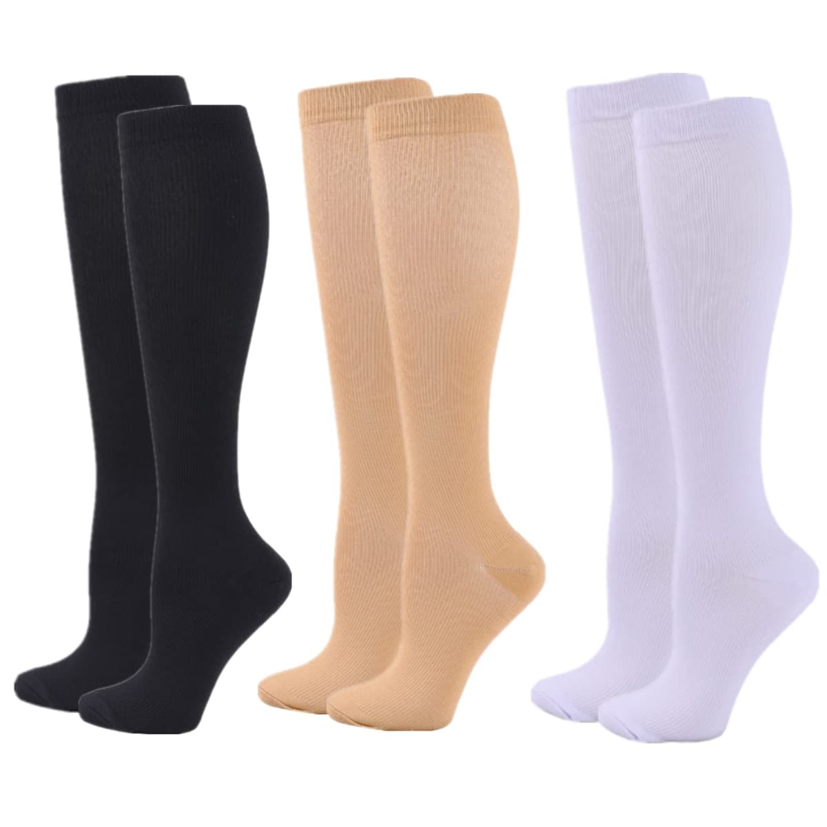 Compression Socks for Women Men, 2/3/4/6 Pairs 20-25mmHg Knee High Socks Compression Stockings for Sport, Athletic, Edema, Diabetic, Varicose Veins, Travel, Pregnancy, Nursing — view 24
