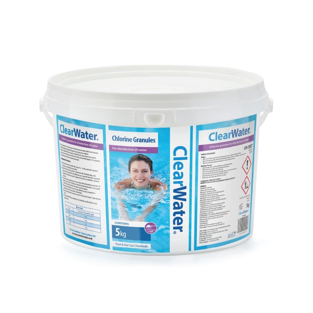 Clearwater Chlorine Granules for Hot Tub Spa and Swimming Pool Water Treatment for Rapid Disinfecting and Cleaning, Jerry Can, 5 kg — view 9