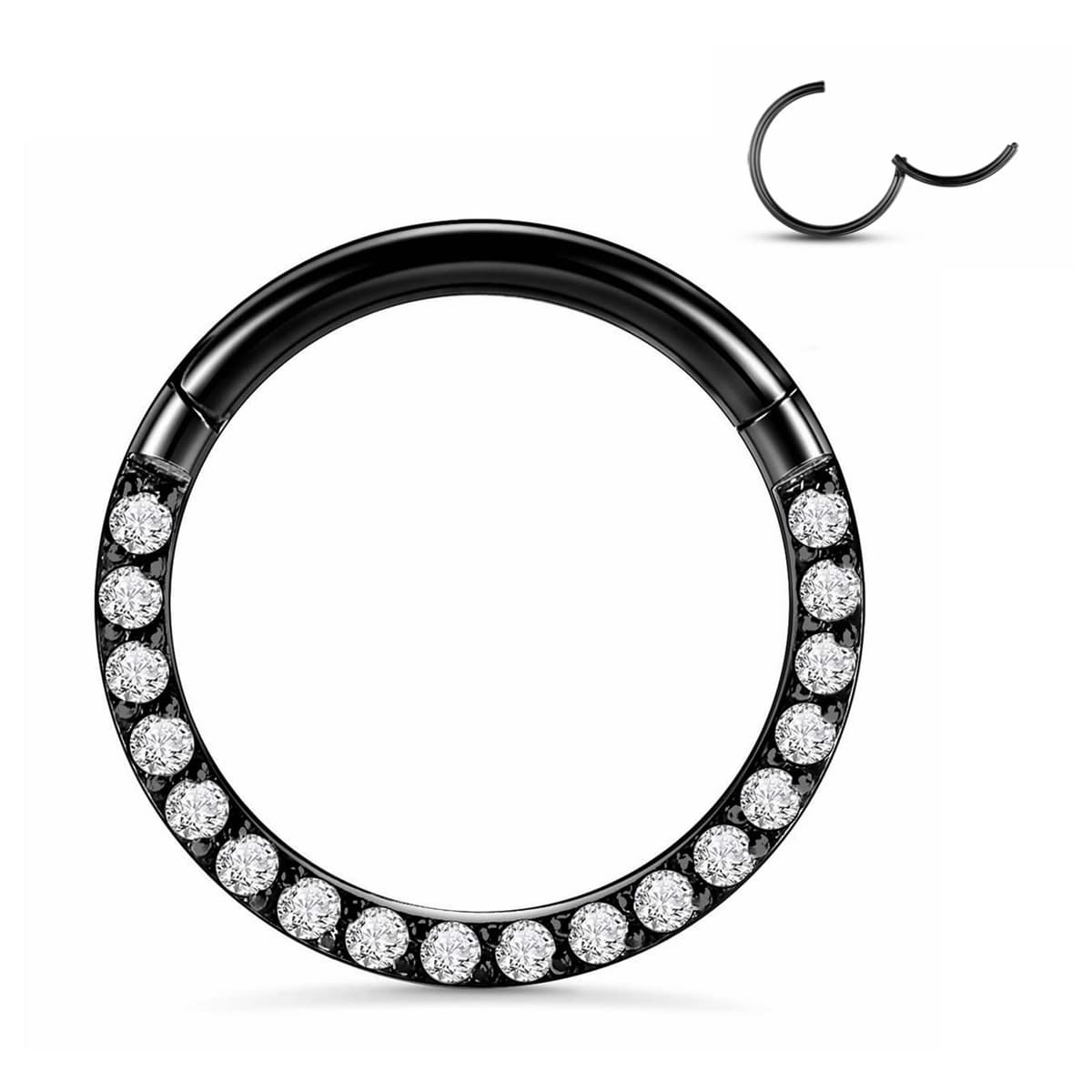 Yrogcu 20G 18G 16G 14G Single/Double Hoop Stainless-Steel Seamless-Hinged-Piercing Segment-Clicker Nose-Ring-Hoop : Diameter 6mm 8mm 10mm 12mm Cartilage Earrings — view 50