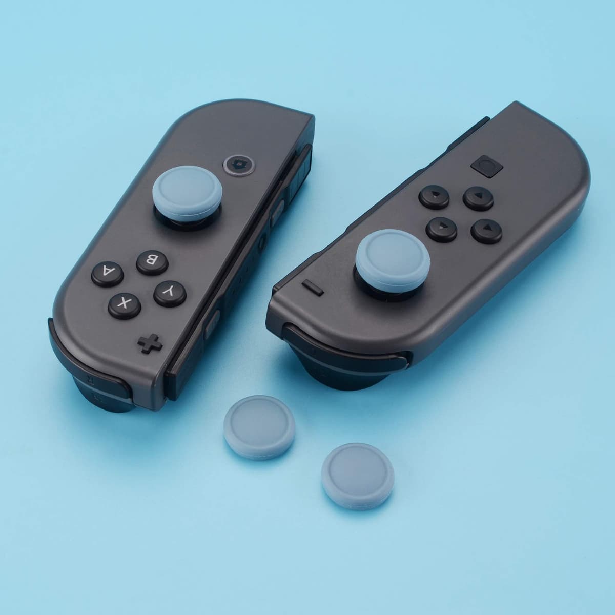 eXtremeRate PlayVital Thumb Grip Covers for Nintendo Switch, Switch Lite & OLED Joycon - Silicone Analog Thumbstick Grips - Airforce Blue — view 4