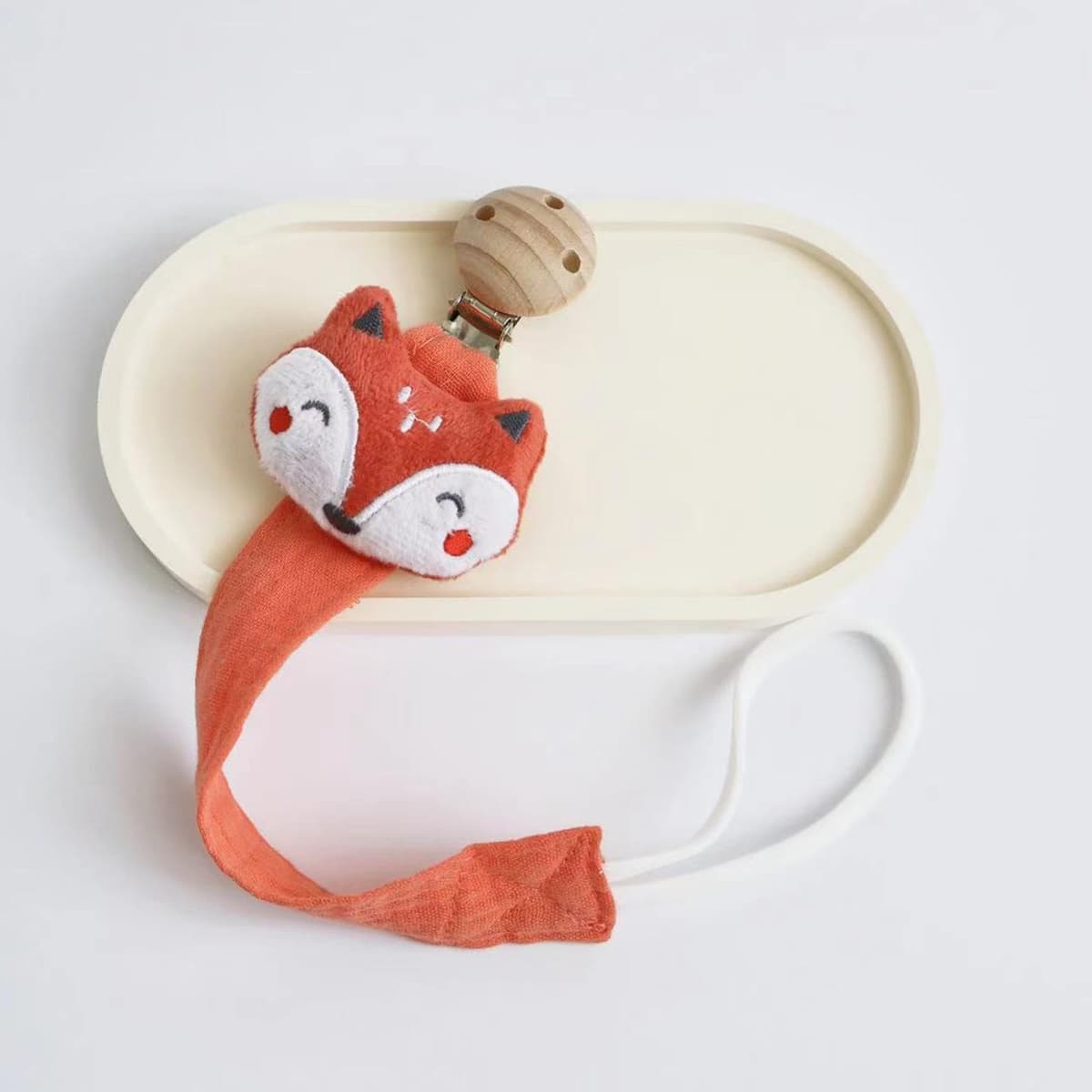 Pacifier Clip Holder - Animal Shape Strap Clip, Anti Lost Kid Soother Holder, Teething Ring Attachment, Secure Tether Fastener, Cute InfantAccessory Organizer, Soft GripClip Design for Pacifier — view 3