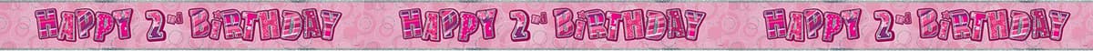 Unique Party 92068 - 9ft Foil Glitz Pink Happy 80th Birthday Banner — view 229