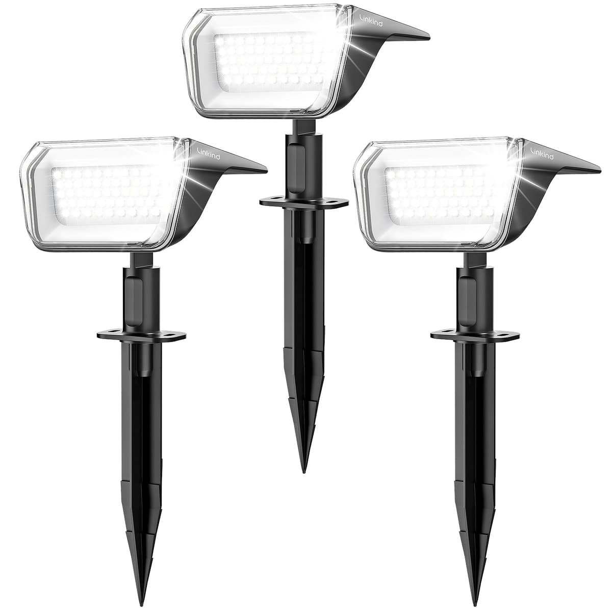 Linkind 60 LED Luces Solares Exterior Jardin,3000K Blanco Cálido Focos Solares con el modo de invierno, 800LM,Impermeable IP67 Lámparas Solares para Jardín, Patio, Calzada, Piscina,3 Piezas — view 11