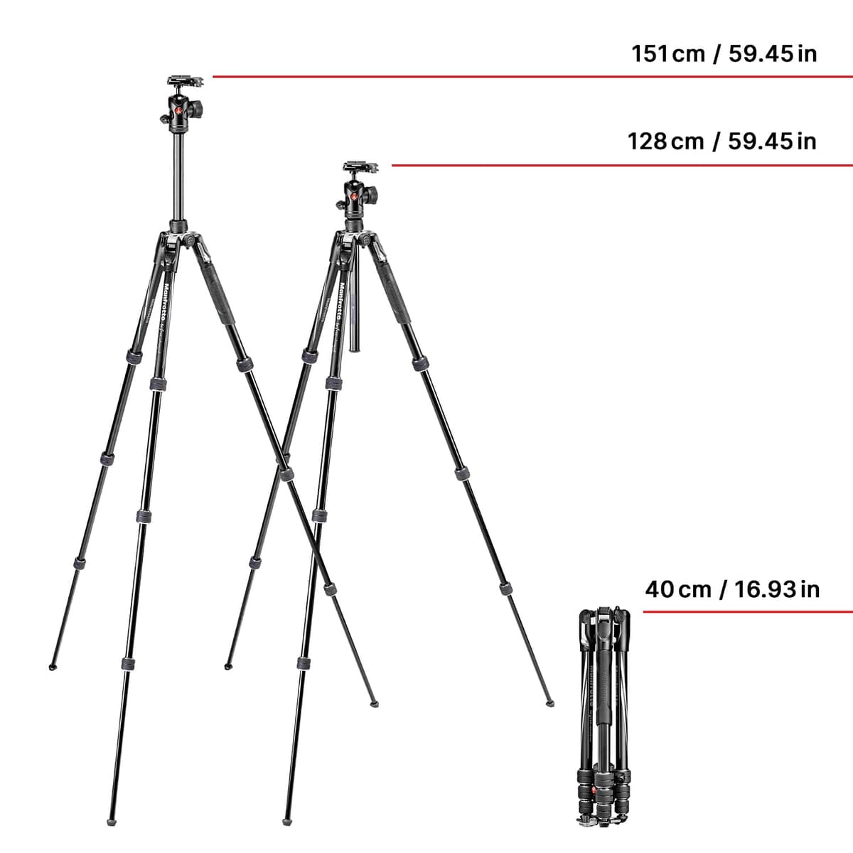Manfrotto Befree Advanced Camera Tripod Kit with Twist Closure, Travel Tripod Kit with Ball Head, Portable and Compact, Aluminium Kit for DSLR, Reflex, Mirrorless, Camera Accessories — view 2