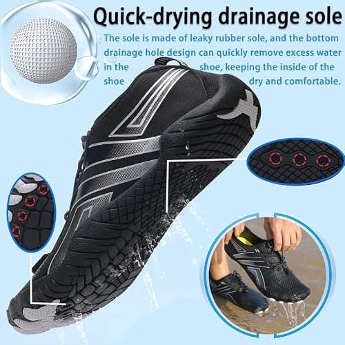 Water Shoes for Women Mens Barefoot Shoes Quick Dry Aqua Outdoor Sports for Swim Pool Beach Surf Walk Water Yoga River Lake Hiking Kayaking — view 3