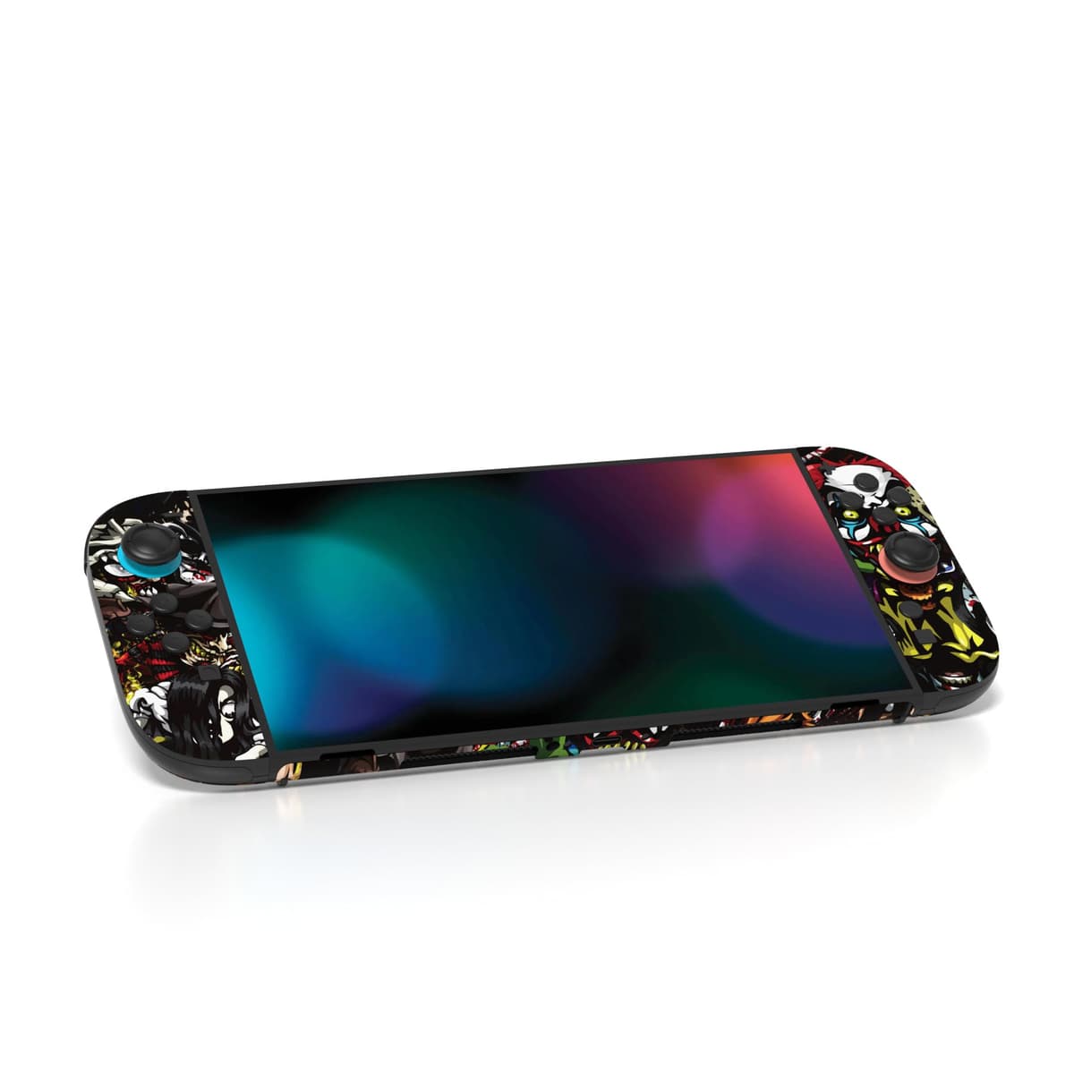 PlayVital 2 Sets de Fundas Adhesivas de Vinilo para Nintendo Switch 2 (2025), Pegatinas Personalizadas para Consola, Grips, Dock y Agarre, Protector Decorativo Completo (Fiesta de Miedo) — view 2