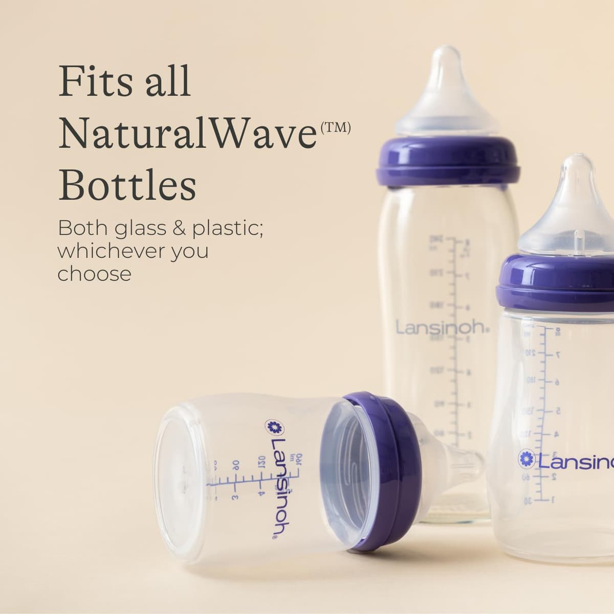 Lansinoh NaturalWave Baby Bottle Teats - Medium Flow - Anti-Colic Air Vent - BPA & BPS-Free - Clinically Proven to Reduce Nipple Confusion - Compatible with Lansinoh Bottles - 2 Pack — view 6