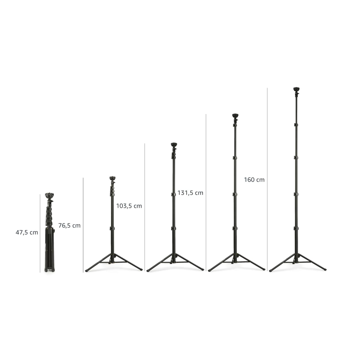 Amazon Basics Trípode y Paloselfi Extensible para Teléfono de 162cm/64in, con Mando a Distancia Inalámbrico, Negro — view 2