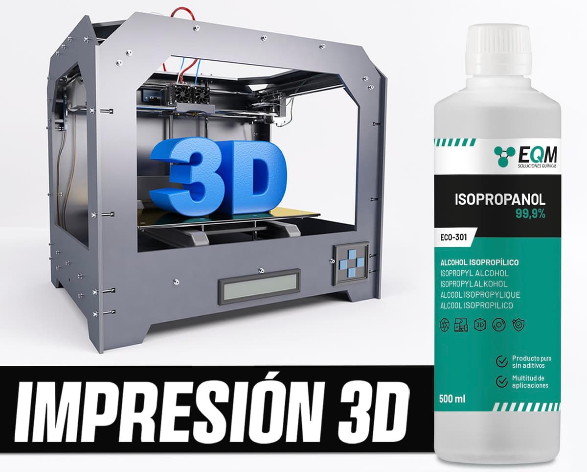 EQM - ECO-301 - Alcohol Isopropílico 99,9% - 500 ML - Isopropanol - Limpieza componentes electrónicos, objetivos y pantallas - Limpieza de resinas en impresión 3D - Limpiacristales y desengrasante — view 4