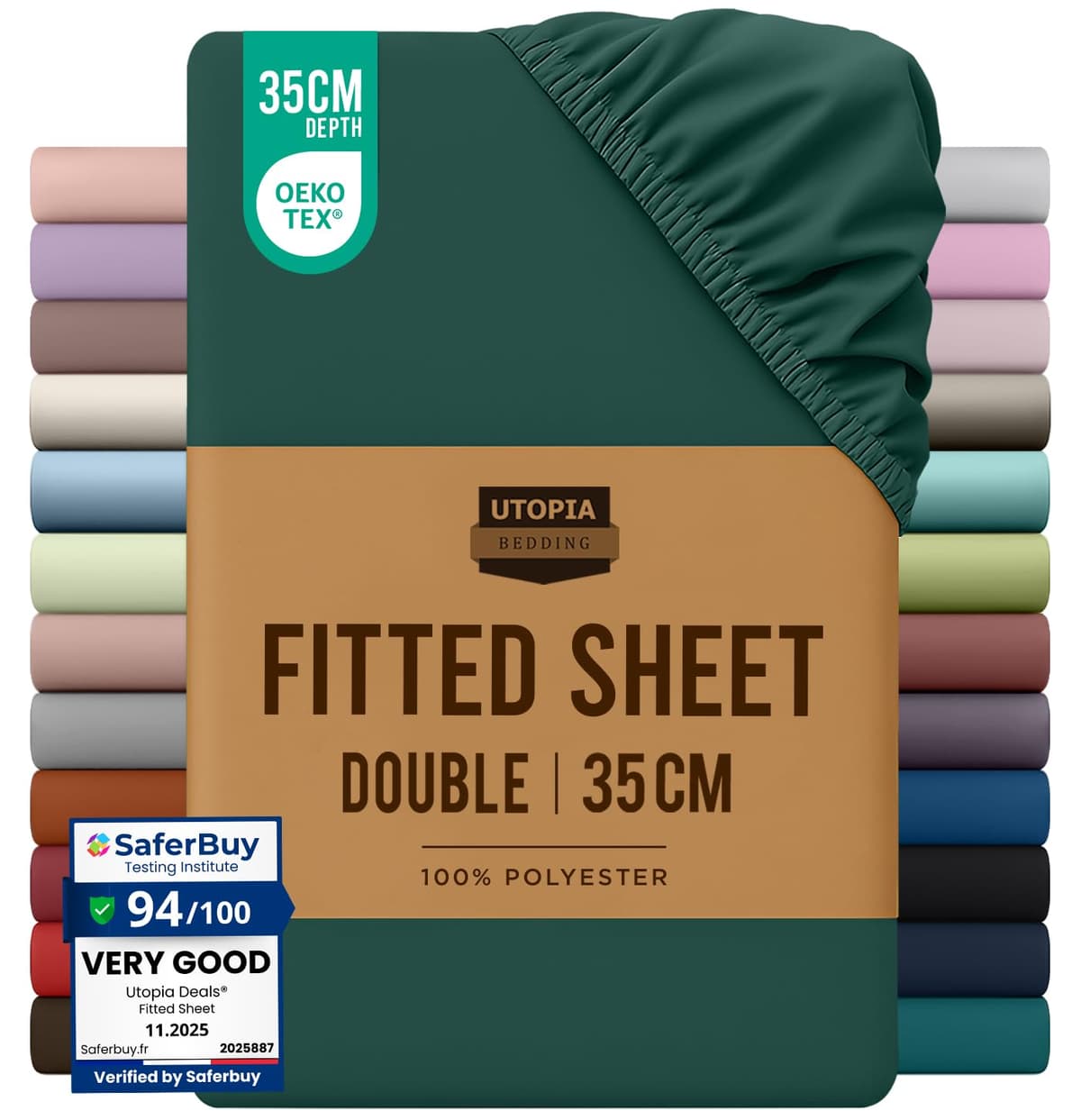 Utopia Bedding Fitted Sheet King, Grey - Deep Pocket 14 inch (35 cm) - Easy Care - OEKO-TEX Certified - Soft Brushed Microfibre Fabric - Shrinkage and Fade Resistant - Bottom Sheet — view 121