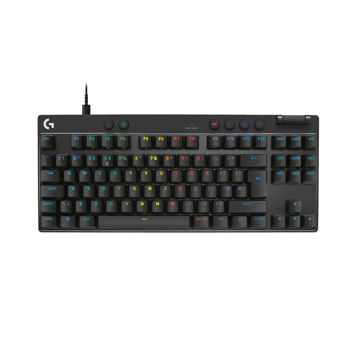 Logitech G PRO Mechanical Gaming Keyboard – Ultra Portable Tenkeyless Design, Detachable Micro USB Cable, Advanced GX Blue Clicky Switches, LIGHTSYNC RGB Backlit Keys, QWERTY UK, PC/Mac - Black — view 18