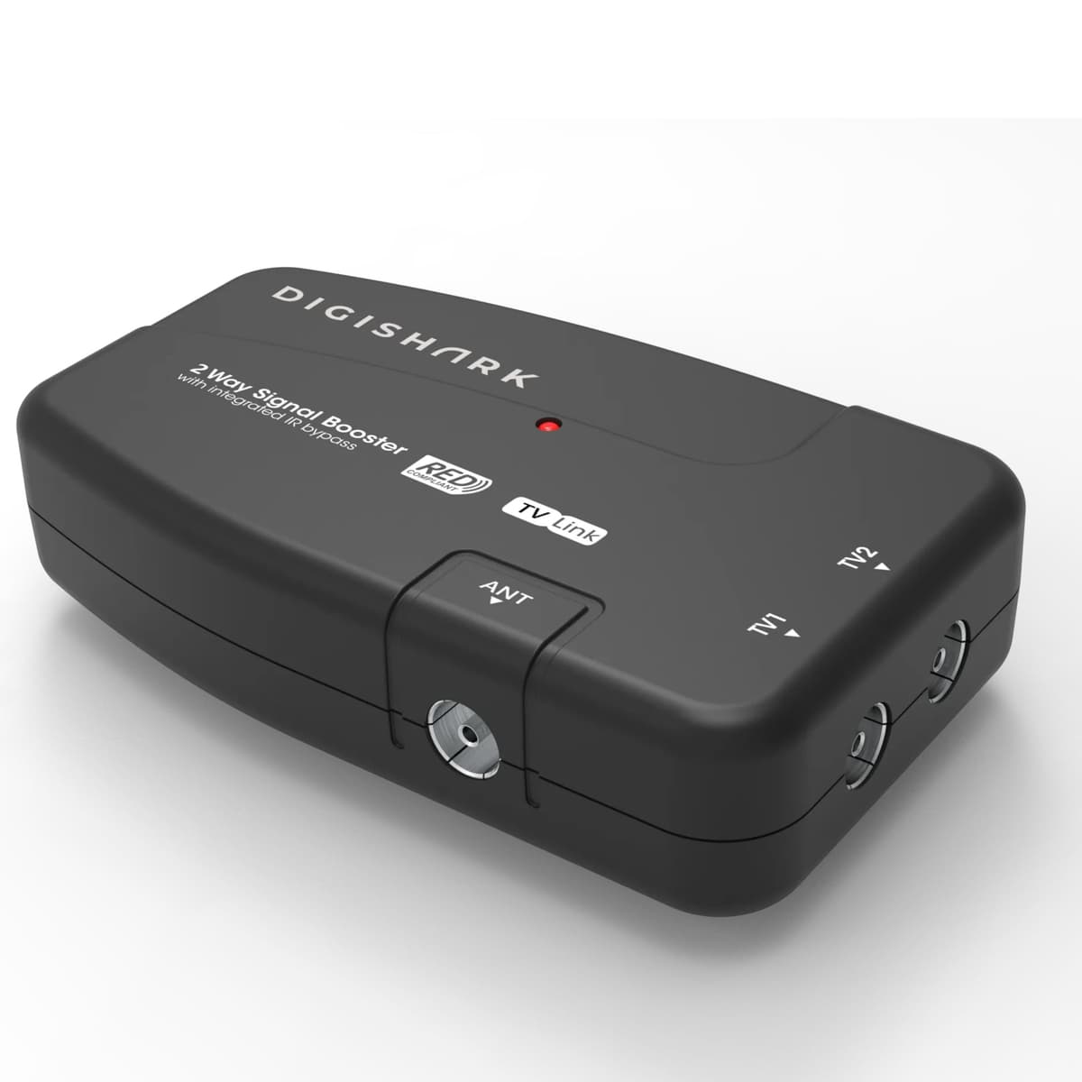 2 Way TV Aerial Signal Booster&Splitter Amplifier, Improves Picture Quality&Channel Reception, IR Bypass Compatible, Built-In 4G/5G LTE Filter, Freeview HD UHF Ch 21-60, 4K, FM&DAB