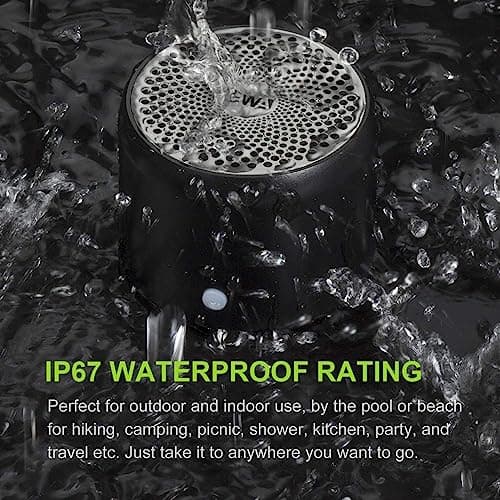 EWA Travel Case Packed, A106 Pro Portable Bluetooth Speaker with Custom Bass Radiator, Brief Design, IP67 Waterproof, Perfect Mini Speaker for Shower, Room, Bike, Car (Black) — view 3