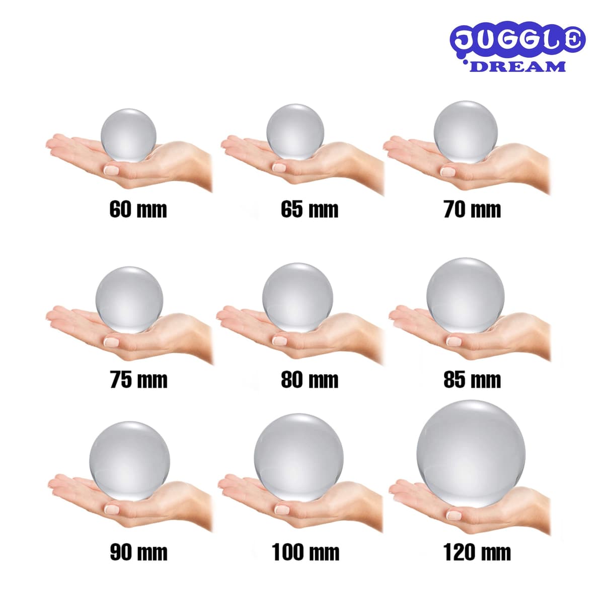 Juggle Dream Bola de Malabares de Contacto de Acrílico Transparente (90 mm) - Bolas de Rendimiento de Manipulación — view 6