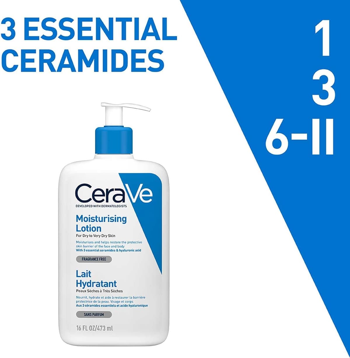 CeraVe Moisturising Lotion, for normal to very dry skin, Enriched with 3 Essential Ceramides, Hyaluronic Acid and MVe technol — view 6