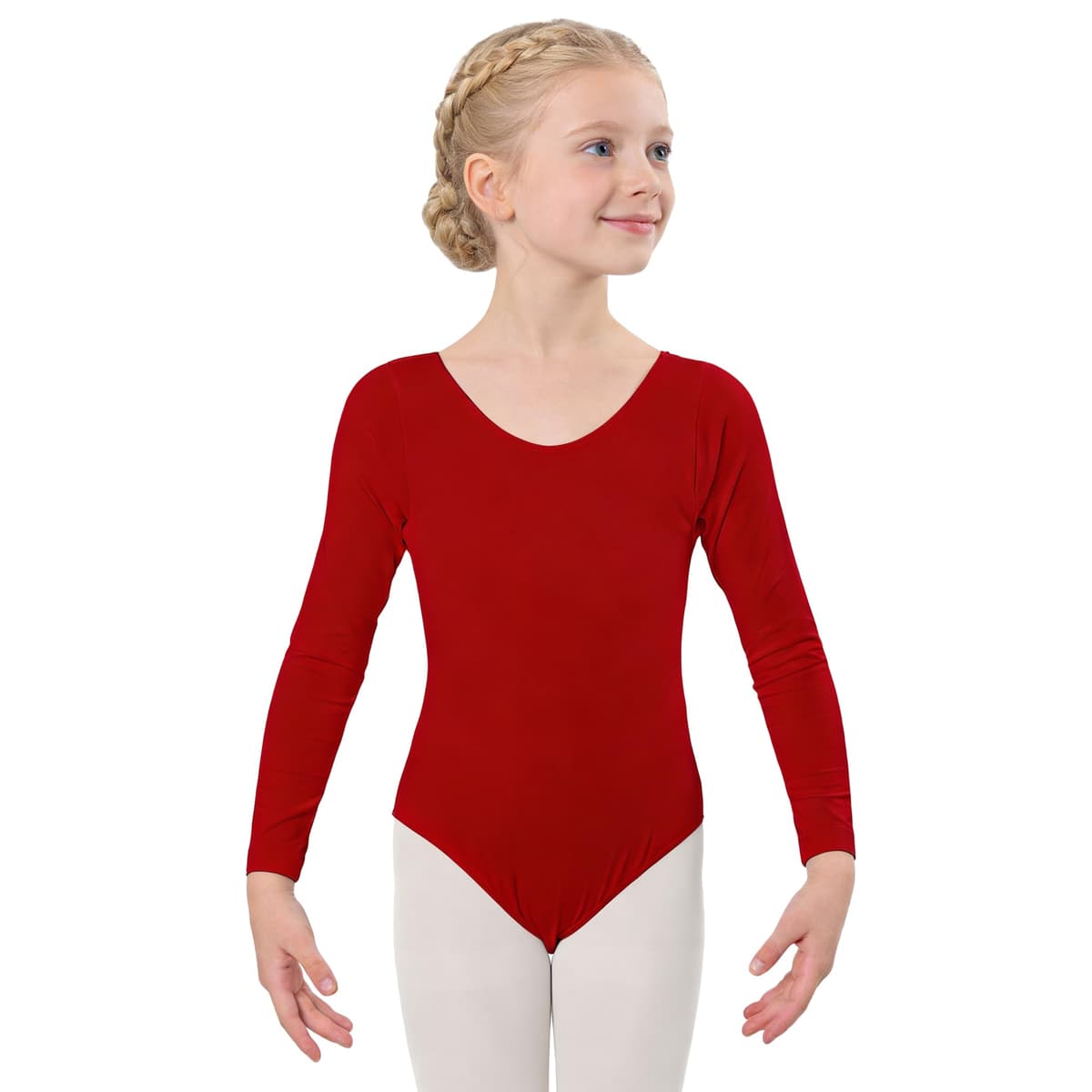 Wildarms Leotardo de Danza para Niña, Body Ballet de Manga Larga con Cuello Redondo, Maillot Gimnasia — view 9