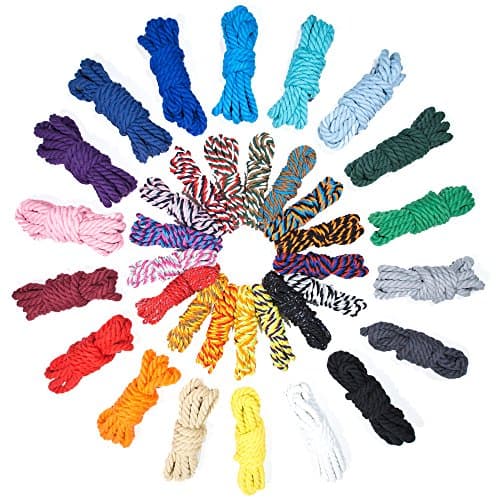 Super Soft 3 Strand Twisted Cotton Rope (Brown, 1/4 Inch x 10 Feet) — view 2