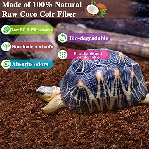 ZeeDix 1 Pack Coconut Fiber Substrate, 100% Organic Coconut Husk Coco Coir Brick Terrarium Bedding for Reptiles, Tortoise, Bearded Dragon, Leopard Gecko, Snake, Hermit Crabs, Frogs, Tarantula — view 2