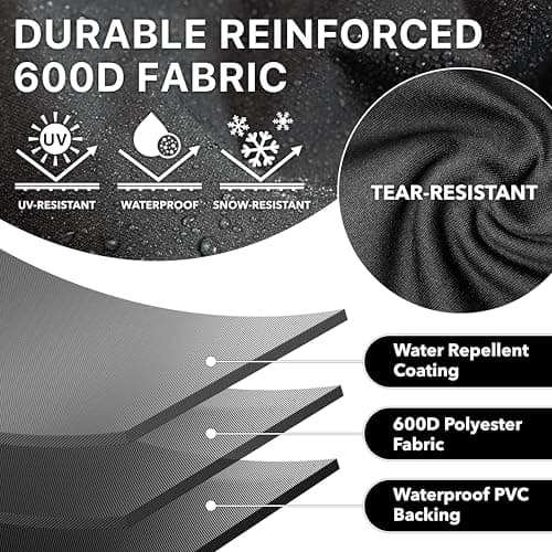 Simple Houseware 58-inch Heavy Duty BBQ Grill Cover, 600D Polyester Waterproof, Weather-Resistant — view 2
