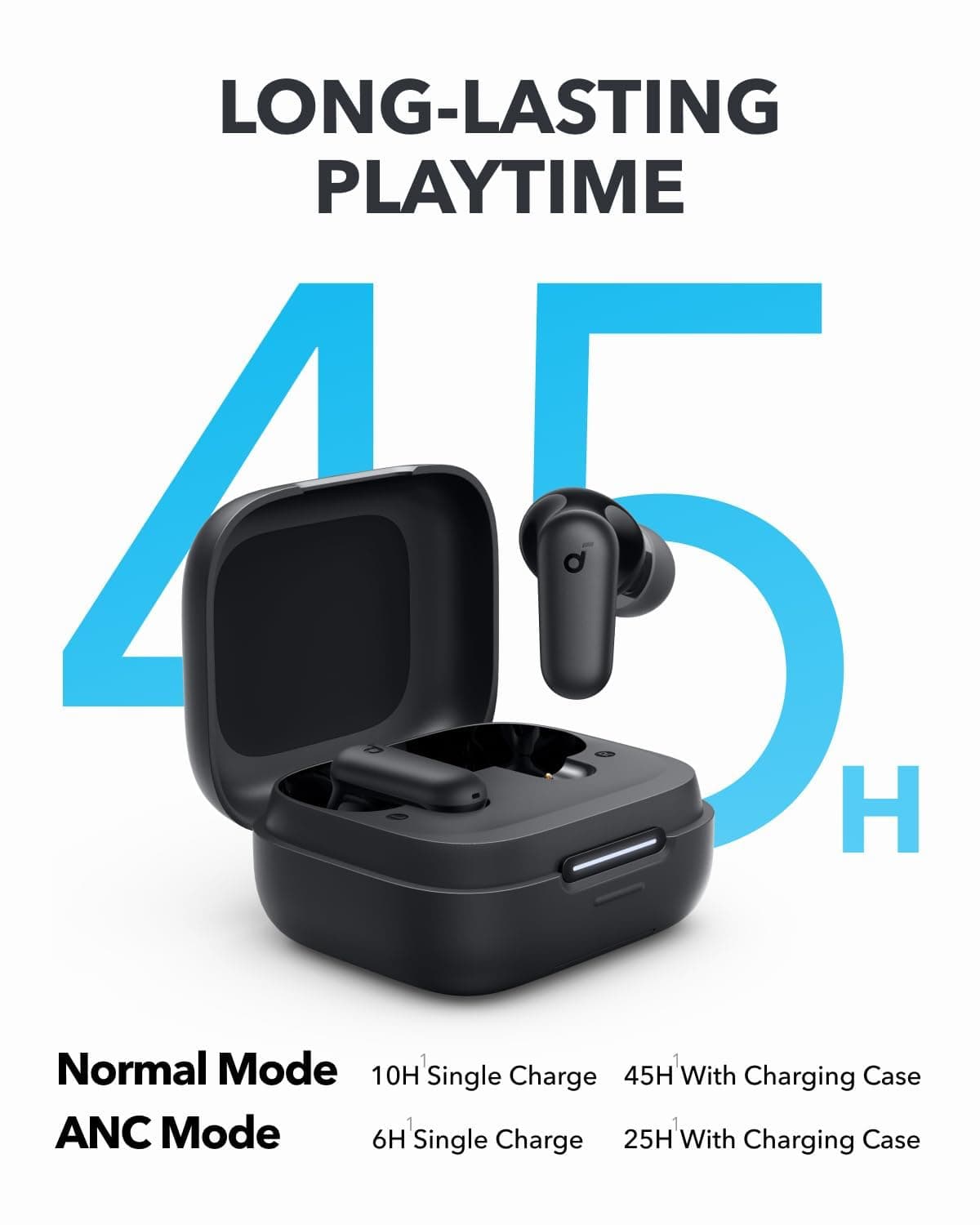 Soundcore P30i Wireless Bluetooth Headphones with Noise Cancelling by Anker, Powerful and Intelligent Noise Cancellation, Powerful Bass, 45 Hours, 2 in 1 Case and Mobile Stand, IP54 — view 5