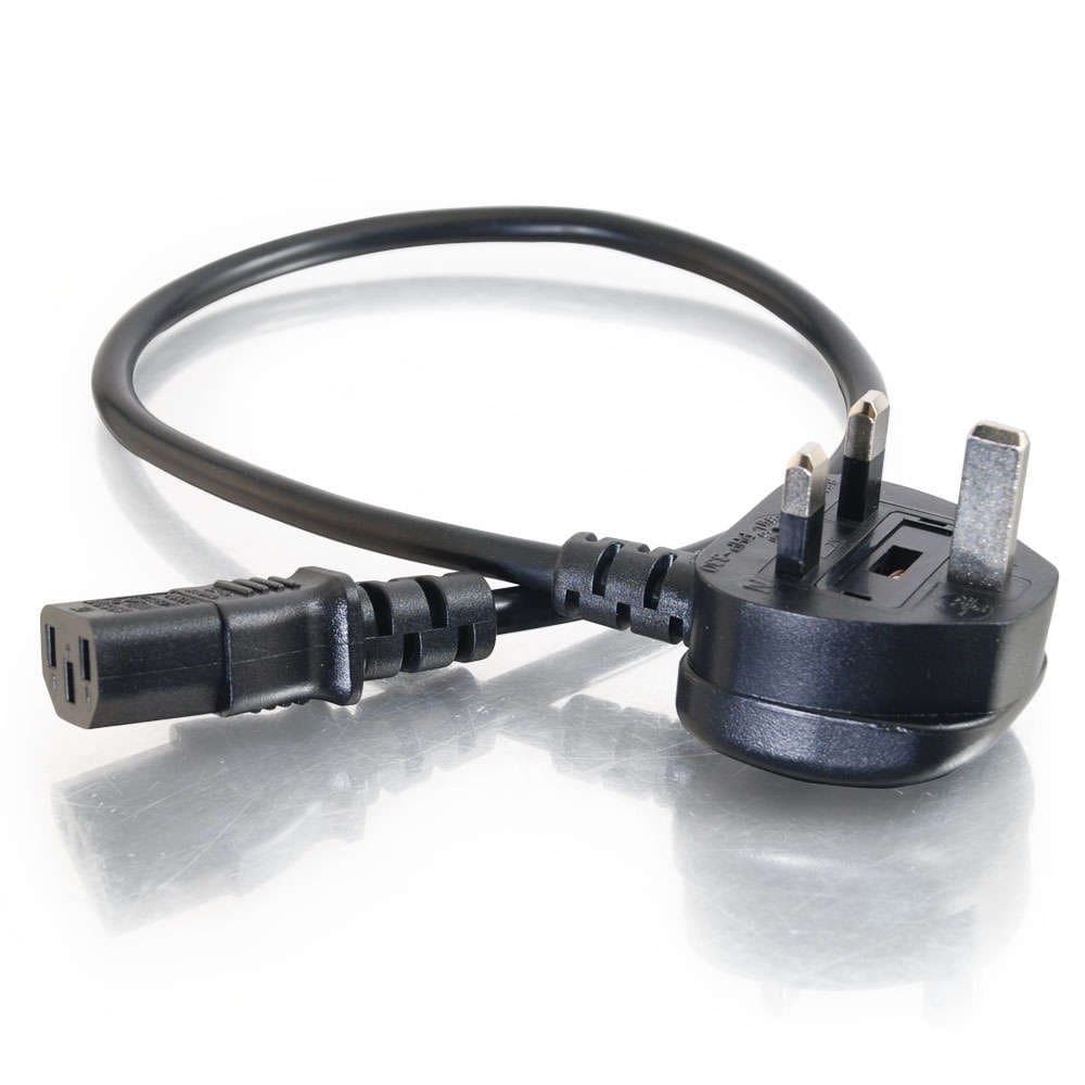 C2G 88512 1 Metre UK Power Cable IECC13 to BS1363 3 Foot Kettle Lead Power Cord, Black — view 2
