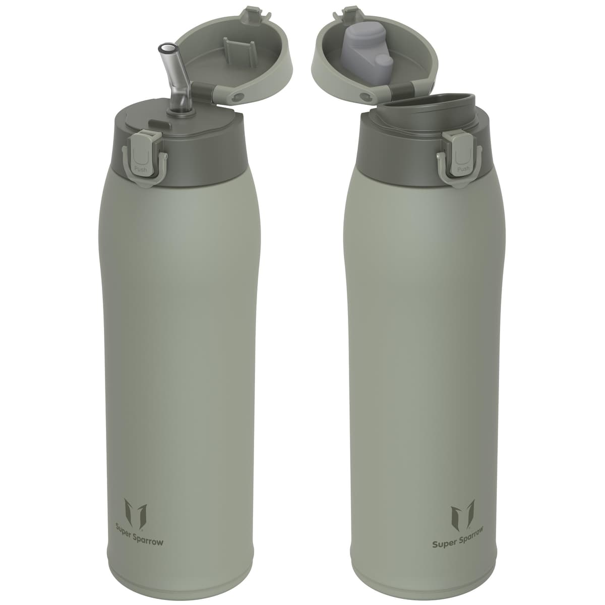 Super Sparrow Insulated Water Bottle - Travel Mug - 500ml, 750ml，950ml - Stainless Steel Water Bottles - BPA Free - Leakproof Metal Bottles - Includes 2 Lids, Straw Lid & Spout Lid — view 38