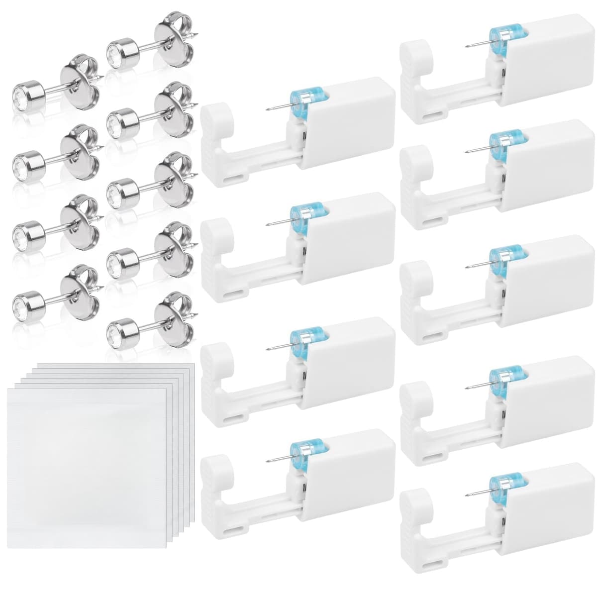 Aucuu Pistolas Desechables para Perforar Orejas, Desechables Herramienta Autoperforante Indolora con Pendientes de Acero Inoxidable, Seguro y Estéril, para Niñas, Mujeres y Hombres — view 7