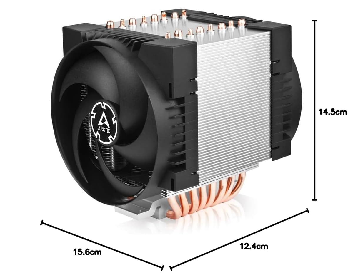 ARCTIC Freezer 4U-M - Server CPU Cooler for AMD and Intel, 4U & Up, 2 x 120 mm Fans, 400-2300 rpm, 4-Pin PWM Connector, 8 Heat Pipes — view 7