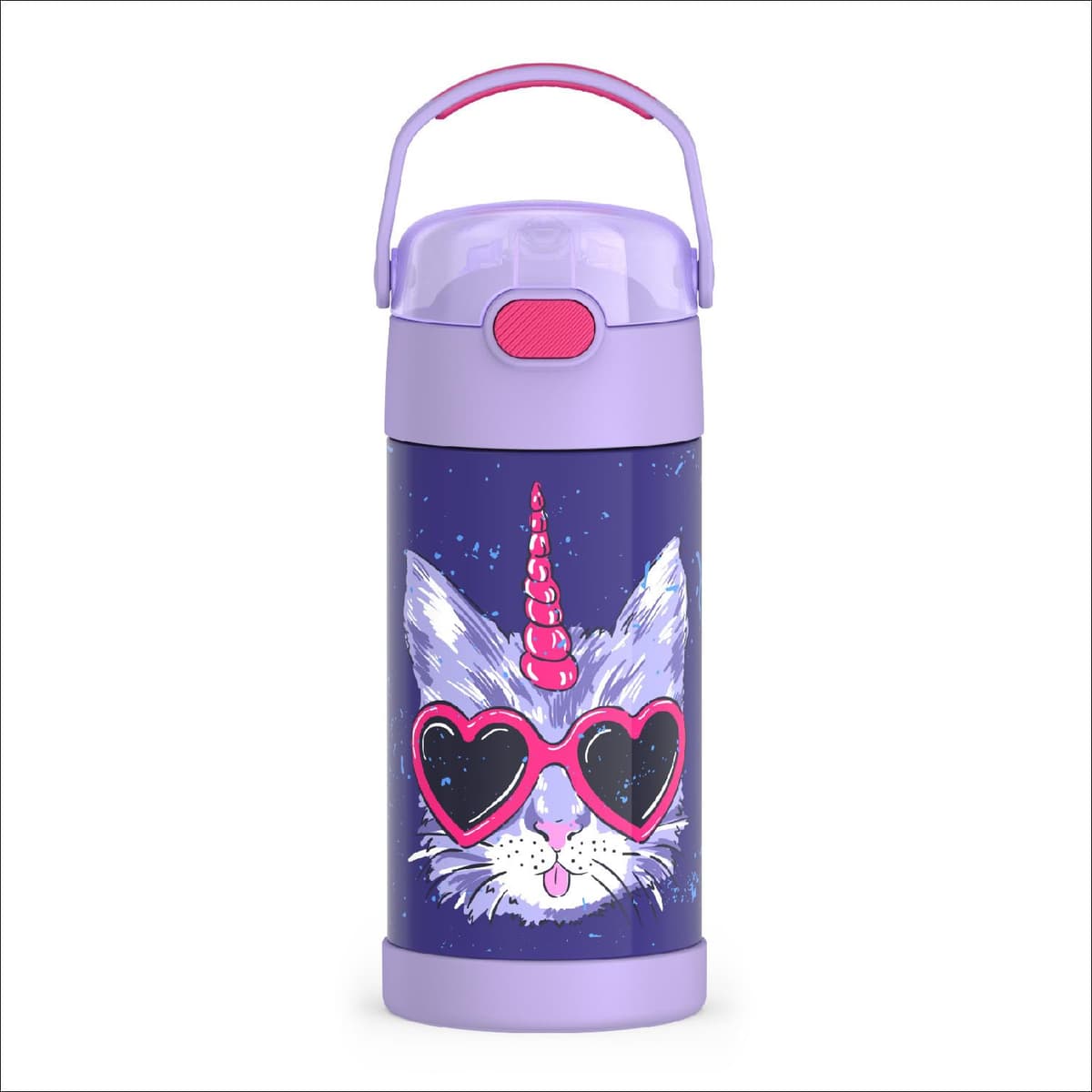 THERMOS FUNTAINER Water Bottle with Straw - 12 Ounce - Kids Stainless Steel Vacuum Insulated Water Bottle with Lid, Animal Presents — view 27
