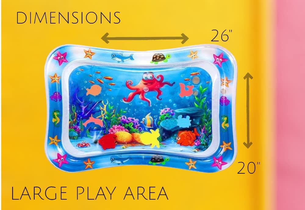 BabaBub Tummy Time Mat Inflatable Water Mat Baby Playmat Sensory Toy Development Stimulation Growth Activity Play Centre for Infants & Toddlers 3 to 24 Months Portable Strengthens Neck Girls Boys — view 4