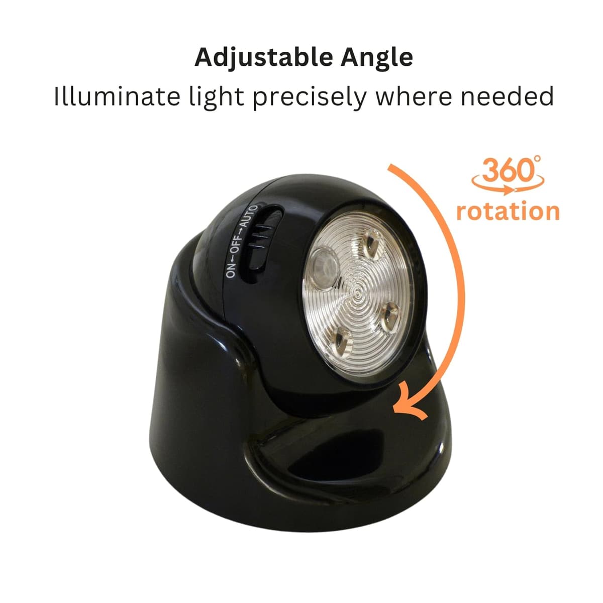 Auraglow Battery Operated Motion Sensor Light – Indoor & Outdoor PIR Security LED Wall Light – Wireless for Shed, Garage, Porch & Loft (IP44) – Black — view 6
