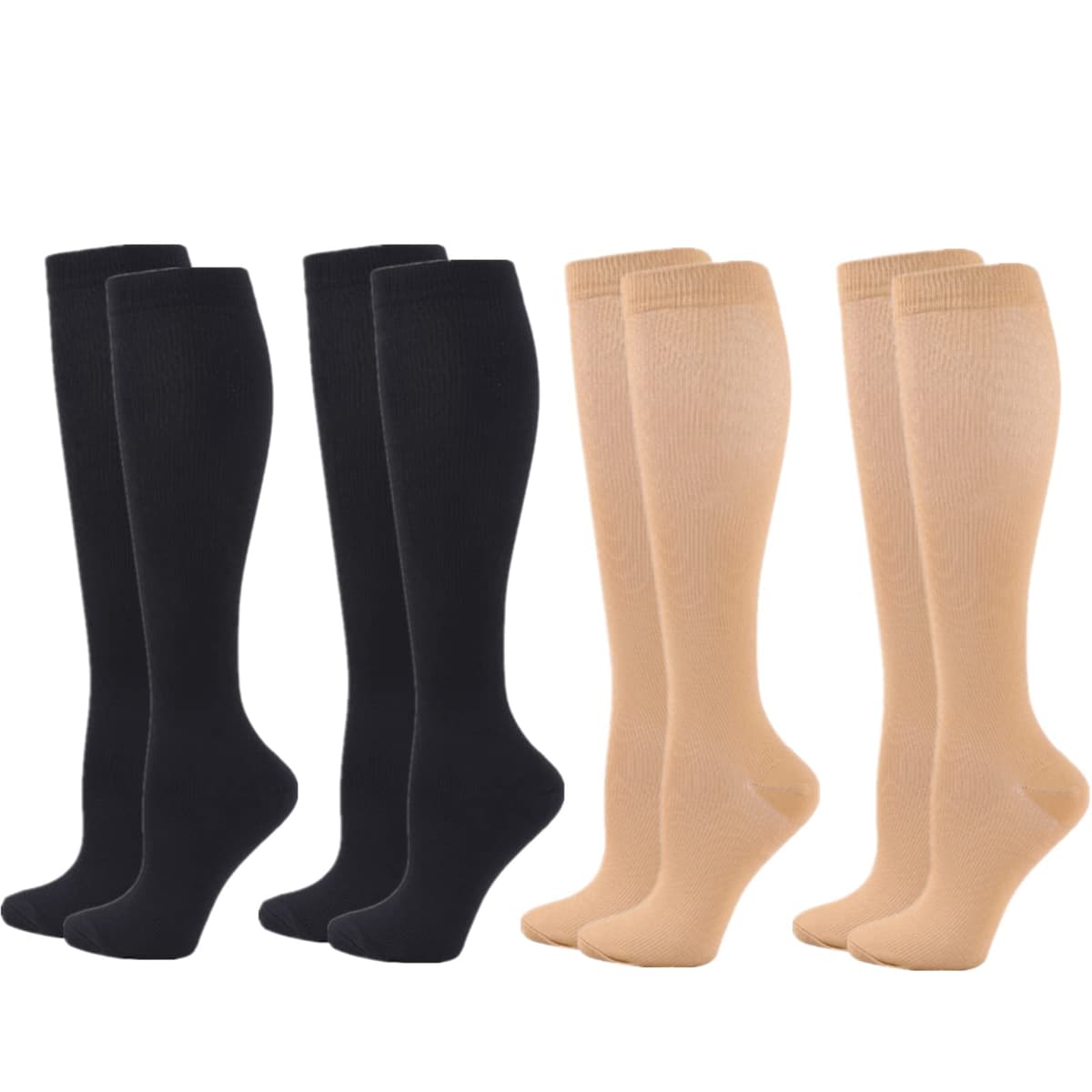 Compression Socks for Women Men, 2/3/4/6 Pairs 20-25mmHg Knee High Socks Compression Stockings for Sport, Athletic, Edema, Diabetic, Varicose Veins, Travel, Pregnancy, Nursing — view 8
