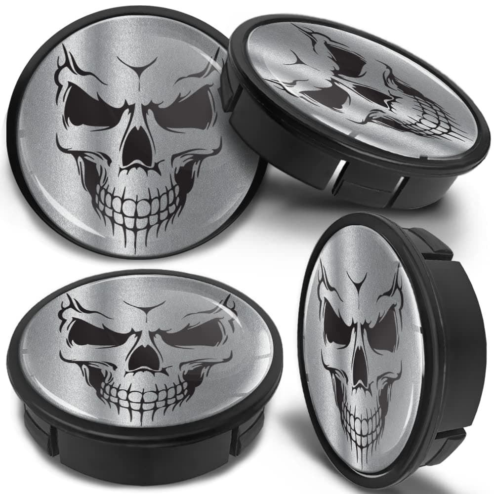 4 x 60mm ABS Car Alloy Wheel Centre Universal Rims Hub Center Caps Auto Tuning Logo Emblem Silver Gloss Black No Fear Eyes CX 8 — view 5