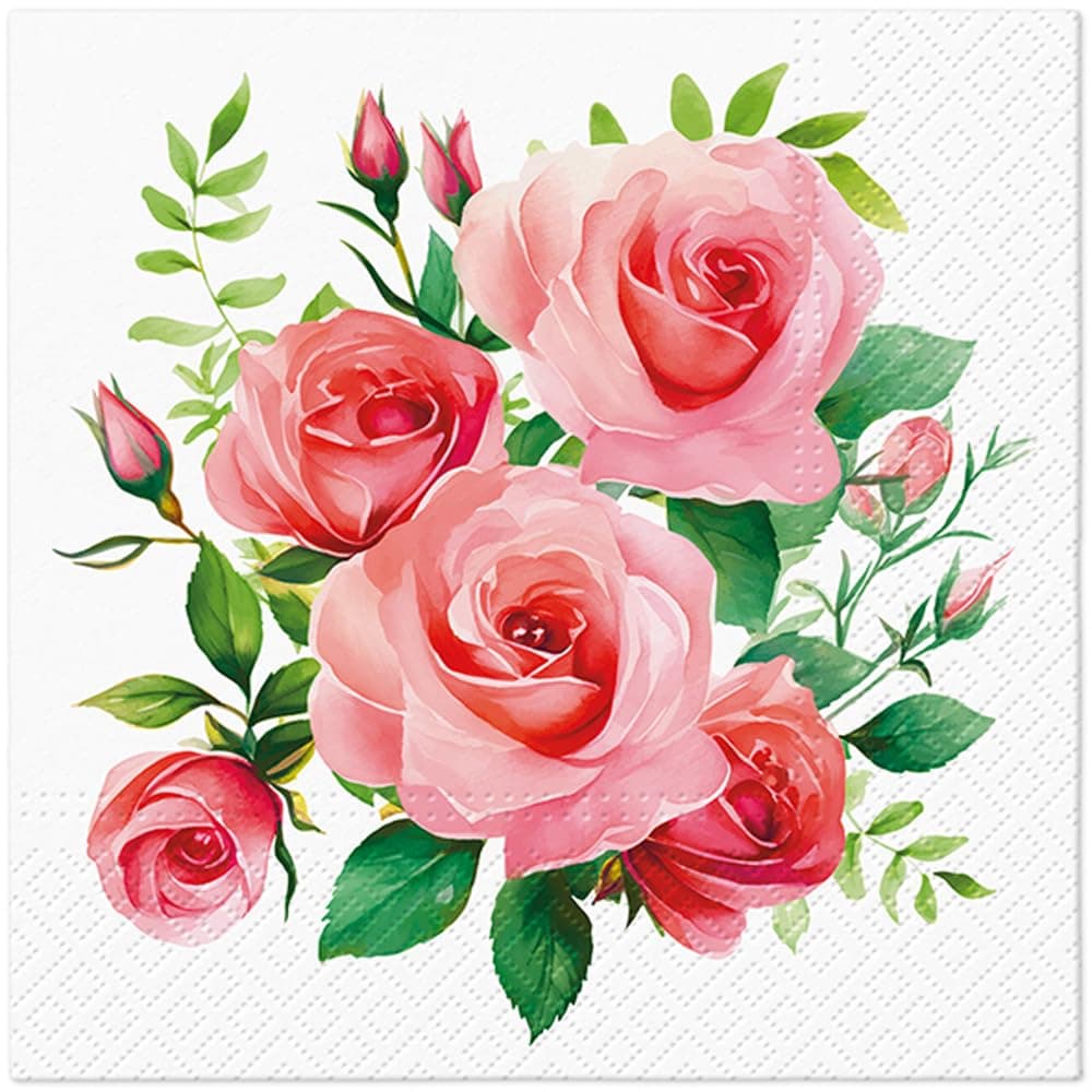 Tete a Tete 3Ply Pastel Flowery Tissue Paper Napkins Decoupage Serviettes 33cm x 33cm - Pack of 20 (Herbs in Pot) — view 4