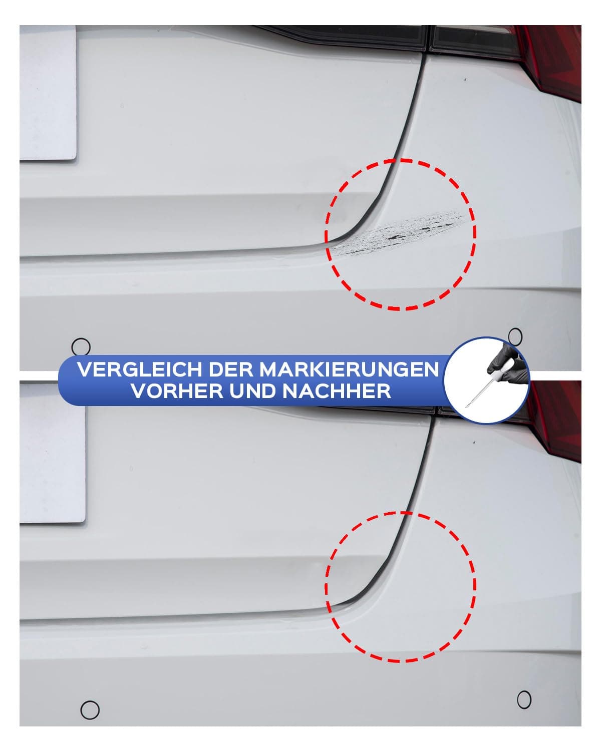 9J9J /F8J - Bolígrafo de pintura metálico gris antracita compatible con Skoda Exact Match para astillas y arañazos — view 4