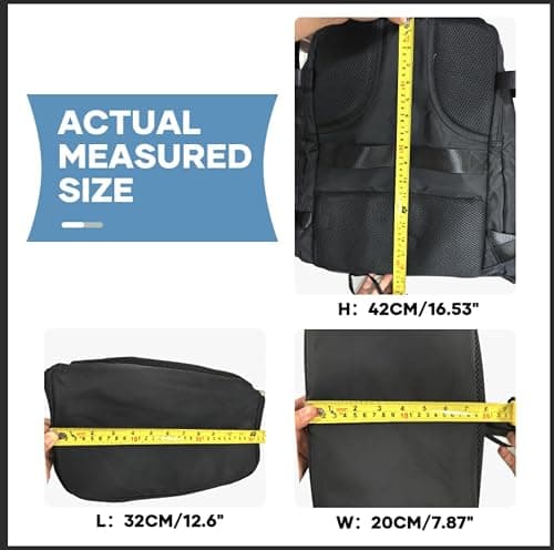 coowoz Travel Backpack For Women Men,Carry On Backpack,Hiking Backpack Waterproof Outdoor Sports Rucksack Casual Daypack Travel Essentials(Black) 25L — view 7