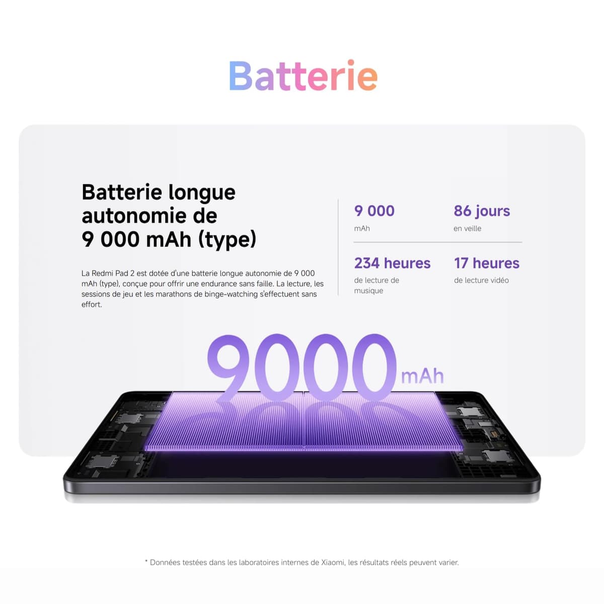 XIAOMI Redmi Pad 2 Tableta, 6 GB + 128 GB, Color Morado, versión WiFi, Pantalla LCD de 11 Pulgadas y 90 Hz, batería de 9000 mAh, versión WiFi, (Cargador Incluido) — view 5