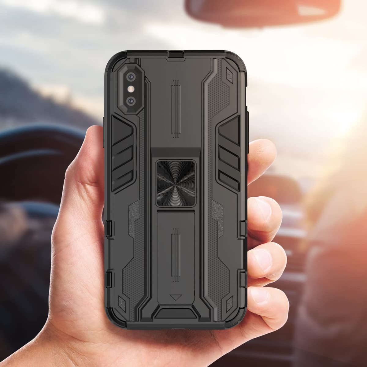 Funda para CMF Phone 2 Pro, Carcasa Antigolpes con Soporte anular metálico, Case Protectora de Grado Militar, Negro — view 21