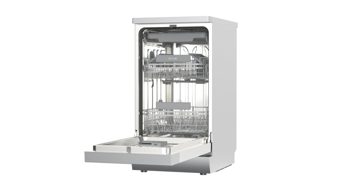 Lavavajillas D3Y Slim - 45 cm, 11 Servicios, Clase Energética D, Diseño Slim Compacto, 6 Programas, Media Carga, Inicio Diferido, Secado Extra, Funcionamiento Silencioso (Inox) — view 3
