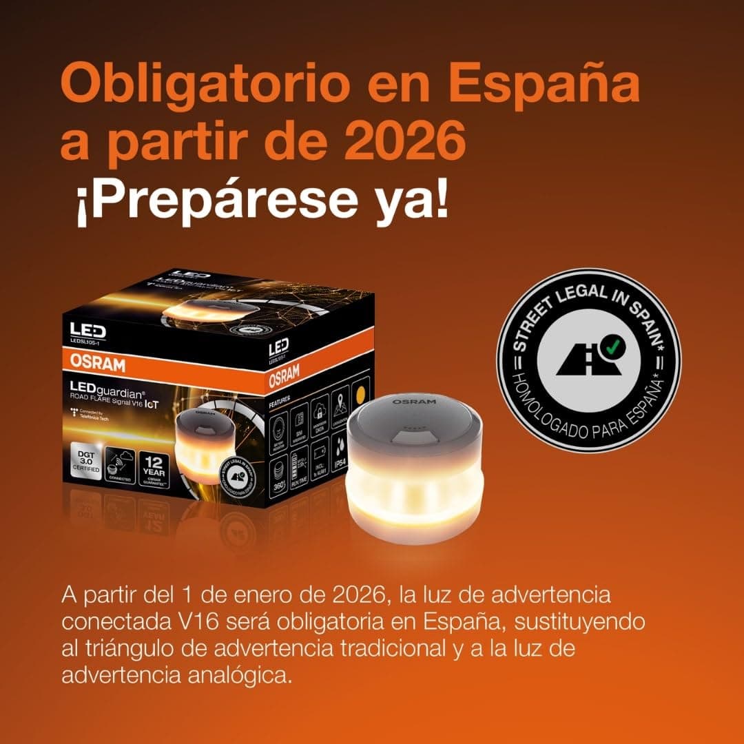 OSRAM LEDguardian Road Flare Signal V16 IoT, luz de Advertencia LED certificada DGT 3.0, Uso obligatorio en España, 1900K, localización en Tiempo Real — view 2