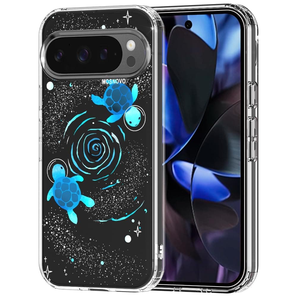 MOSNOVO Case for Google Pixel 9 & Pixel 9 Pro, [Buffertech 6.6ft Military-Grade Drop Protection] [Anti Peel Off Tech] Clear TPU Bumper Phone Case Cover Design - Eucalyptus — view 63