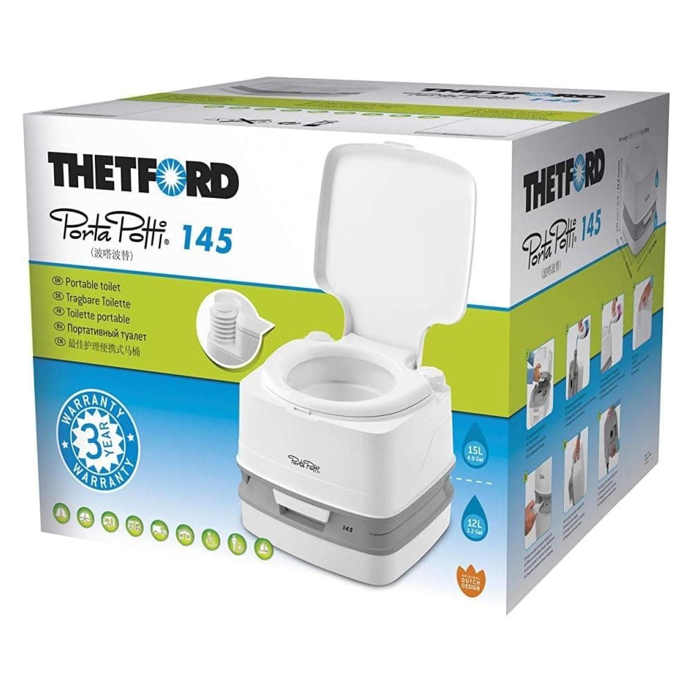 Thetford 92802 Porta Potti 145 Portable Toilet, White-Grey, 330 x 383 x 427 mm — view 2