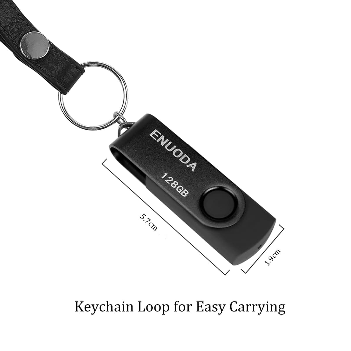 ENUODA Memory Stick 128GB USB 2.0 Flash Drives Swivel Design Storage Thumb Drive Pen Drive (Black) — view 6